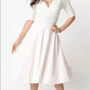 NWT 1950s plus size (20 or 3x) Ivory Fit & Flare